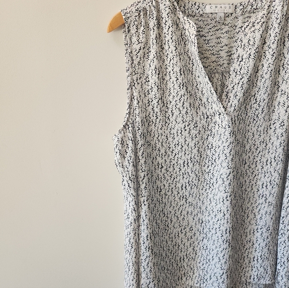 🔥 SOLD 🔥Chaus New York Sleeveless Speckled V Neck Tank Top Size Large - Picture 3 of 9